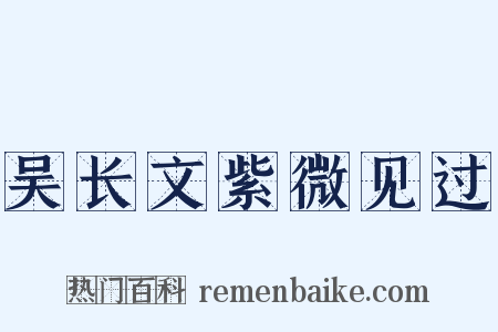 吴长文紫微见过是什么意思的图片